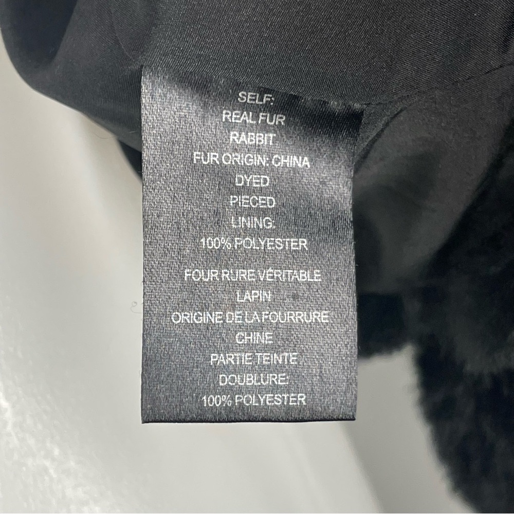 Adrienne Landau black short rabbit fur coat Medium Size - Picture 7 of 9